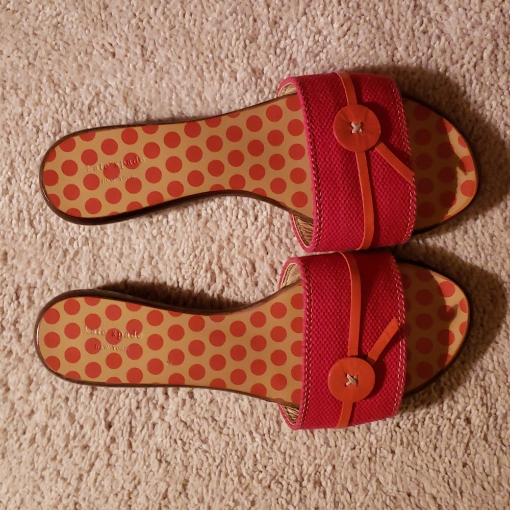Kate Spade Vibrant Pink and Orange Sandals